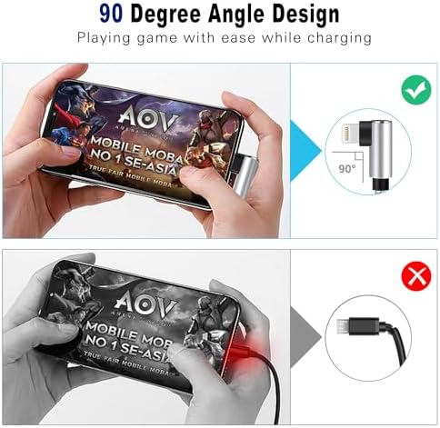 6 FT USB C to Lightning Cable 2-Pack – MFi Certified Fast Charging with 90-Degree Connector | Durable Nylon Braided Design for i Phone 14/13/12/11 Pro Max, XR, XS, i Pad & More | Optimal Performance & Enhanced Compatibility