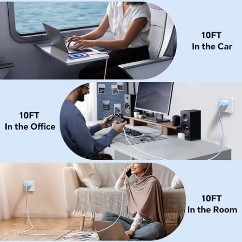 Revolutionary 3-Pack 20 W USB-C Fast Chargers with 10 FT Cables in Elegant Pink, Purple, and White – Ultimate Compatibility for i Phone 15/16 Pro/Max/Plus – Experience Lightning-Fast Charging and Stylish Convenience for All Your Power Needs