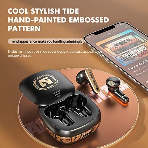 Premium Gold Wireless Earbuds – Bluetooth 5.2 with ENC & 3 D Stereo, Touch Control, IPX7 Waterproof for Sports & Calls, HD Dual Mics, Lightweight Charging Case – Ultimate Audio Experience for Active Lifestyles