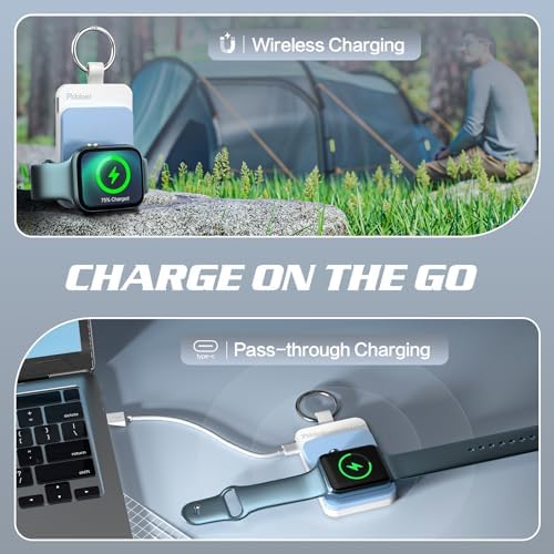 Compact Magnetic Apple Watch Charger Power Bank – 1500 m Ah Keychain Fast Charging Solution for All Models (Series 2-10, SE, Ultra) – Ultimate Portability and Enhanced Compatibility for On-the-Go Lifestyle