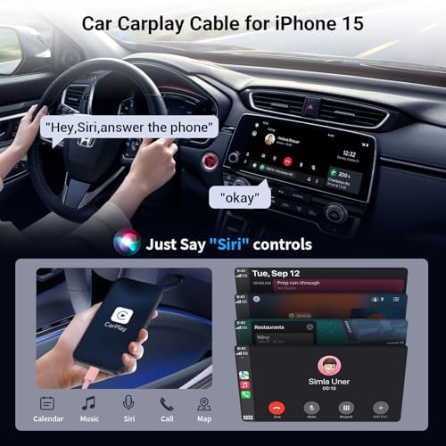 Essri 3-Pack Carplay USB A to C Cable for iPhone 16/15 Pro Max,USB C Car Charger Cable 3FT,Fast Charging Cord Compatible with iPad Pro/Air/Mini, for Apple 16/15 Series,for Samsung,Blue – Enhanced Compatibility and Speed