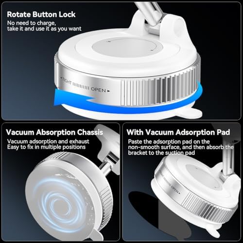 Revolutionary Electric Vacuum Suction Car Phone Holder – 360° Rotating Magnetic Mount for Ultimate Flexibility – Adjustable Stand for i Phone 12-16 Series – Unmatched Stability with Strong Suction for Safe Driving and Navigation – Hands-Free Convenience for Every Journey