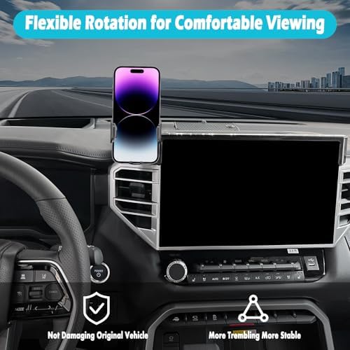 Toyota Tundra 2014-2021 Custom Phone Holder – Versatile 360° Rotating Mount for Large Smartphones (4.7-7 inches) – Effortless Installation, Thick Case Compatible, Ultimate Driving Safety Accessory