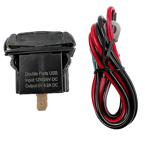 KIRO&SEEU 4.2 A Dual USB Fast Charge Socket – Waterproof Rocker Switch USB Charger for Cars, Boats, Trucks & RVs – Ultimate Charging Solution with Enhanced Compatibility for All Weather Conditions