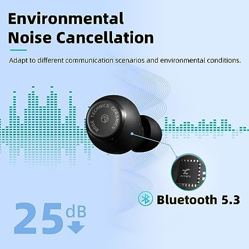 Premium Ceramics Wireless Earbuds – High-Fidelity Gaming Earphones with 60 ms Ultra-Low Latency, 35-Hour Playtime, IPX5 Sweat Resistance, Bluetooth 5.3, Dual Device Pairing, and Advanced Noise Cancellation (White) – Unmatched Sound Quality for Gamers and Audiophiles