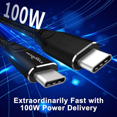 Twozoh 15 FT USB C to USB C 3.2 Gen 2 Cable 20 Gbps Data Transfer & 100 W Fast Charging – 4 K Video Output Dual-Pack for Ultimate Connectivity & Durability