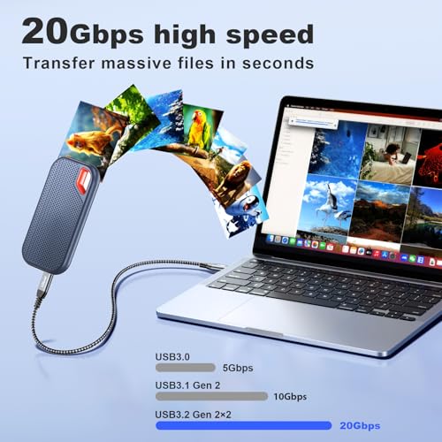 High-Speed USB C Cable 3-Pack: 20 Gbps Data Transfer, 4 K@60 Hz UHD Display & 100 W Fast Charging – Versatile Lengths (1 FT, 3 FT, 6 FT) for Ultimate Compatibility with Dell, Samsung T7, Sandisk & More