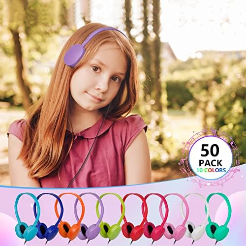 Bulk 24-Pack Kids Classroom Headphones – Durable Wired Earphones with Adjustable Headband for Enhanced Learning Environments (Black) – Ideal for Group Activities and Student Engagement