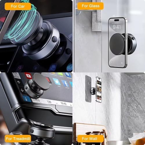 Revolutionary 360° Magnetic Phone Mount with Electric Vacuum Suction – Versatile Hands-Free Holder for Car, Gym, and Home Use, Seamlessly Compatible with Mag Safe i Phones and Various Smartphones, Ensures Ultimate Stability and Convenience for All Smooth Surfaces