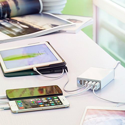 Anker 60 W 6-Port USB Charging Station – Ultimate Multi-Device Fast Charging Hub for i Phone 14/13, i Pad Pro/Air/Mini, Galaxy S23/S22/S21, Note 20 Ultra & More – Compact Design with Enhanced Safety Features for Efficient Power Management and Versatile Compatibility