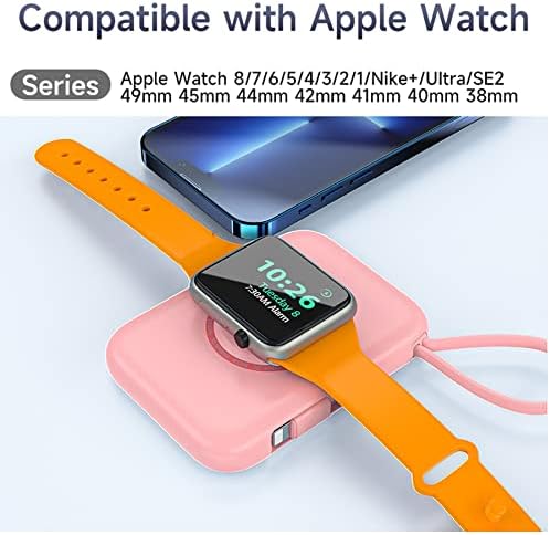 HUOTO Ultra-Compact 5000 m Ah Portable Charger – Premium Power Bank for i Phone 14/13/12/11/8/7/6 & Apple Watch Series 1-9 – Fast Charging, Lightweight, and Versatile Charging Solution for On-the-Go Lifestyle