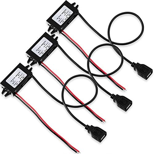 Weewooday 12 V to 5 V DC-DC Buck Converter with USB Output – Ultra-Compact Car Power Adapter for On-the-Go Charging Solutions and Device Compatibility