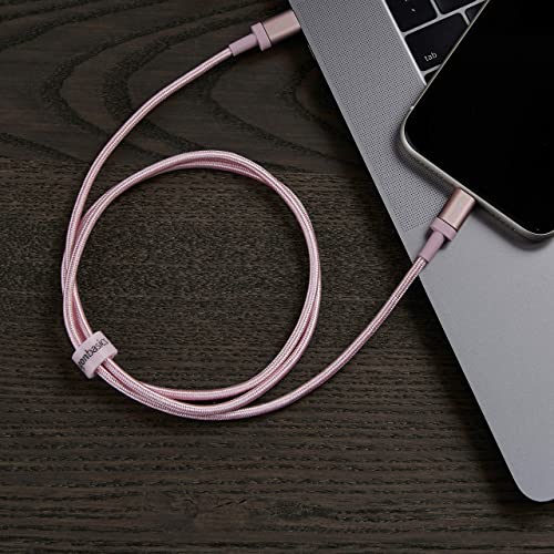 Amazon Basics 6-Foot Nylon Braided USB-C to Lightning Charger Cable – Fast Charging Power for i Phone 14/13/12/11/X/XS Pro/Pro Max/Plus – MFi Certified Durability in Dark Gray – Optimal Performance for Apple Devices on the Go