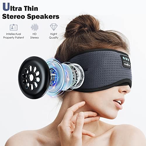 Ultimate Bluetooth Sleep Mask with High-Definition Sound: Perfect for Side Sleepers Seeking Unmatched Comfort and Entertainment – Experience Enhanced Connectivity, Crisp Audio, and Stylish Relaxation for Restful Nights and Mindful Moments – Ideal Gift for Music Lovers and Meditative Souls