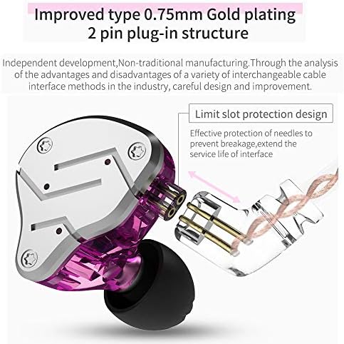 KZ ZSN PRO X Dual Driver Earbuds – Hi-Fi Stereo Headphones with Balanced Armature & Dynamic Driver, Ergonomic Comfort for Optimal Listening, Detachable Cable & Built-In Microphone, Perfect for Audiophiles & Everyday Use – Golden Finish