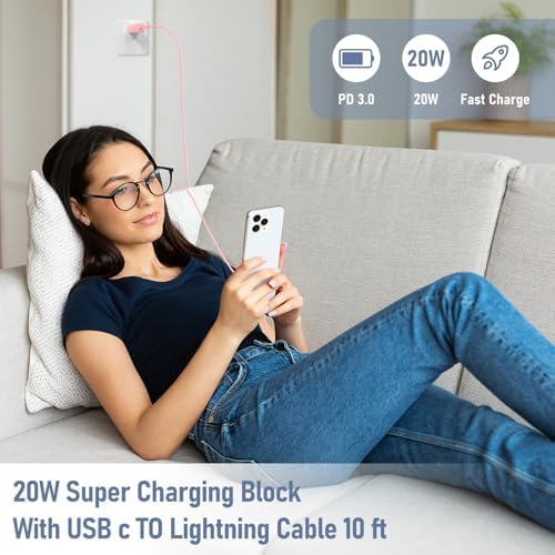 Ultra-Fast Charging Kit for i Phone 14/13/12 – 20 W USB-C Power Block & Dual 6 FT Lightning Cables in Vibrant Green – Superior Compatibility for Pro/Plus Models – Recharge Up to 50% in Just 30 Minutes – Stylish, Durable Design for Daily Use – Maximum Efficiency Meets Trendy Aesthetics