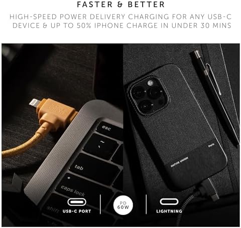 Native Union Belt Cable Duo – 5 ft Eco-Conscious Braided 2-in-1 Charging Cable with MFi Certified Lightning & Type-C Connectors – Durable, Versatile, and Perfect for Multi-Device Charging on the Go
