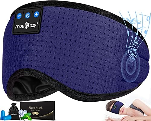 Transform Your Sleep Experience with the MUSICOZY Bluetooth Sleep Mask – Premium Wireless Eye Cover Featuring Built-In Earbuds for Ultimate Comfort, Perfect for Side Sleepers, Office Relaxation, and Travel – Advanced Bluetooth 5.4 Connectivity for Effortless Pairing and High-Quality Sound, Ideal Tech Gift for Anyone Seeking Restful Slumber.