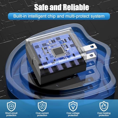 45 W Samsung Super Fast Dual Port USB-C Charger with 6 FT Cable – Ultimate Power Adapter for Galaxy S23/S22 Series, Quick Charge & Power Delivery Compatible, Enhanced Dual Device Charging Efficiency, Ideal for On-the-Go Power Needs