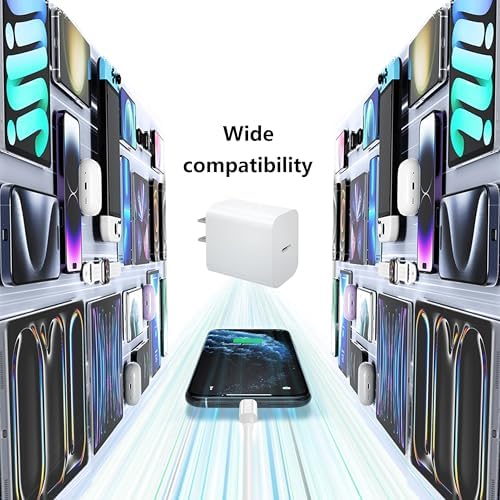 High-Speed USB C Charger for Apple i Pad Pro 12.9/11″ & i Phone 16 – Enhanced 10 ft USB C to C Cable, Fast Charging Block for i Pad 10 th Gen, Air 4 th/5 th, Mini 6 th/7 th – Ultimate Compatibility & Efficiency for On-the-Go Power Solutions