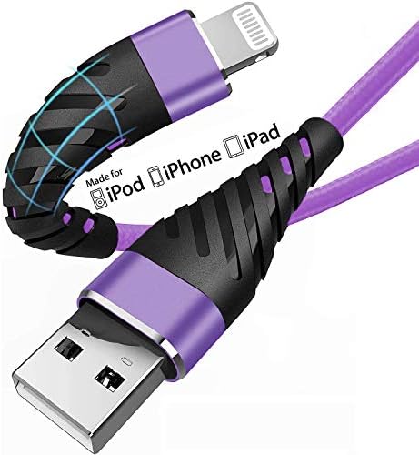 Cyven Smart 3-Pack 6 Ft MFi Certified Lightning Cables – Fast Charging USB A to Lightning Cords for i Phone 14/13/12/11/XS/XR/X/8/7/6/5/SE Plus Pro Max Mini – Durable Red Design for Ultimate Flexibility and Speed