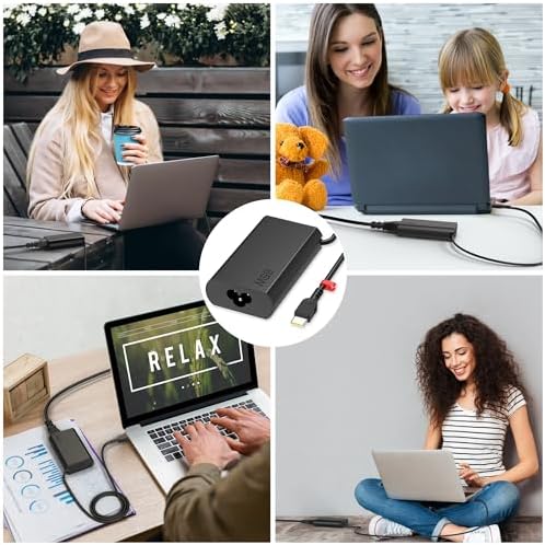 Ultra-Slim 65 W USB-C AC Adapter for Lenovo Think Pad and Yoga Series – Compact Power Solution with Smart Voltage PD3.0 Technology for Enhanced Charging Speed – Perfect Replacement for Your Laptop Charger – Ideal for Home and Office Use – Includes Power Cable and Cable Management Features – Compatible with Multiple Lenovo Models