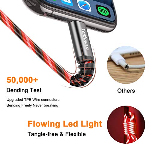 Vibrant LED Lightning Charging Cable for i Phone – MFi Certified 6 FT Fast Charge USB Cord with Dynamic RGB Light-Up Feature for Enhanced Compatibility and Performance with i Phone 14, 13, 12, 11 Pro Max, XR, X, SE, 8 Plus, i Pad, and i Pod – Durable and Stylish Tech Accessory for Home and On-the-Go Charging