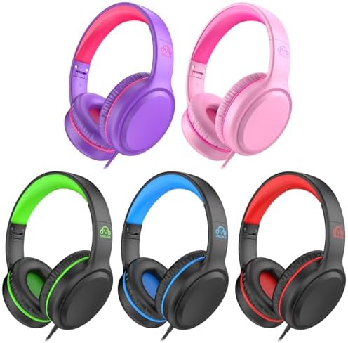 U2 Kids’ Lightweight Wired Headphones in Stylish Pink – Comfortable On-Ear Design Perfect for School, Travel, and Home | Durable, Easy-to-Use Headphones Compatible with i Pads, Tablets, and Laptops | Ideal for Young Girls and Students Seeking Engaging Audio Experience