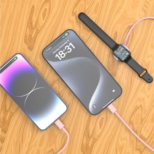 Ultimate 3-in-1 Magnetic Charger for Apple Watch – Fast USB-C Charging Cable for i Phone & i Pad Compatibility – 6 FT Versatile Length for All Apple Watch Series – Durable Design for Effortless Home and Travel Charging