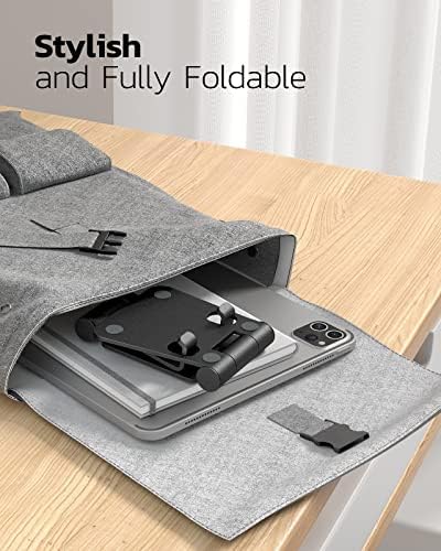 Nulaxy 2 Pack Dual Folding Cell Phone Stand, Fully Adjustable Foldable Desktop Phone Holder Cradle Dock Compatible with Phone 16 15 14 13 12 Pro Xs Xs Max Xr X 8, All Phones, Black & Silver – Enhanced Compatibility and Speed
