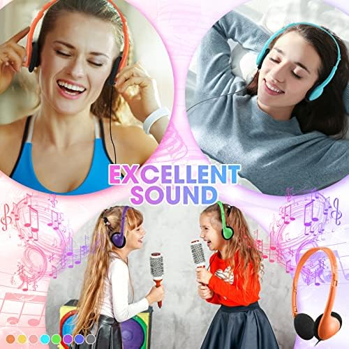 Chumia 40-Pack Colorful Classroom Headphones – Adjustable, Lightweight On-Ear Earphones for Kids and Adults – Durable Bulk Supply for Engaging Learning Experiences – Ideal for Schools and Group Activities