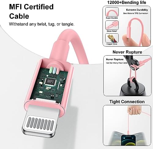 Ultra-Fast 3 FT USB-C to Lightning Charger Cable for i Phone 14, 13, 12, Pro Max & More – Certified High-Speed Charging, Enhanced Durability, and Universal Compatibility for Efficient Power Delivery – Perfect for Home, Office, and Travel Use