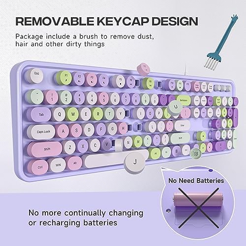 Experience Ultimate Clarity with the Large Print Wired Office Keyboard – 104 Full-Sized Typewriter Keys for Enhanced Visibility, Ergonomic Design, and Instant USB Plug & Play Compatibility for Windows and PCs – Perfect for Home and Office Use