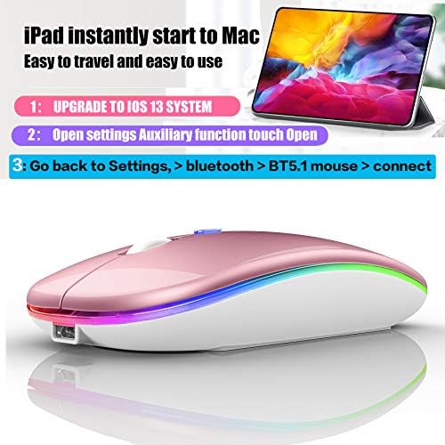 Sleek Bluetooth Wireless Mouse for Mac, Windows & i Pad – Ergonomic Design, High-Precision Navigation, Rechargeable & Dual-Mode Compatibility (Gray & Black) – Elevate Your Productivity with Clutter-Free Connectivity