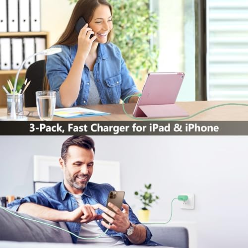 Ultimate 10 FT USB-C Fast Charging Kit for i Phone 16 and 15 – 20 W Power Adapter & Extra Long Cord for Rapid Charging of i Pads and Android Devices – Enhanced Compatibility and Durability for Everyday Use