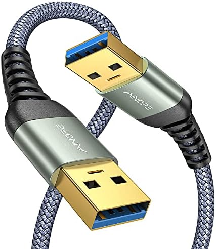 High-Speed AINOPE 2-Pack USB 3.0 A to A Male Cable – 6.6 FT Durable Male-to-Male Connection for KVM Switch, External Hard Drives, Laptops & TVs – Reliable Data Transfer Up to 5 Gbps for Enhanced Productivity and Versatile Use
