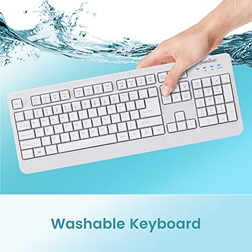 Durable & Washable Perixx PERIBOARD-517 Wired USB Keyboard – IP65 Certified, Ergonomic Design for Home & Office Use, Enhanced Compatibility with Windows & mac OS, Ideal for Quick Cleaning and Hygiene