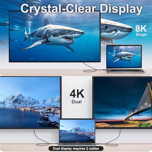 USB C Thunderbolt 4 Cable 90 Degree, 240W Data Transfer Right Angle, 40Gbps and 8K Video, Compatible with Thunderbolt 3 and USB C Cord 6.6FT – Enhanced Compatibility and Speed