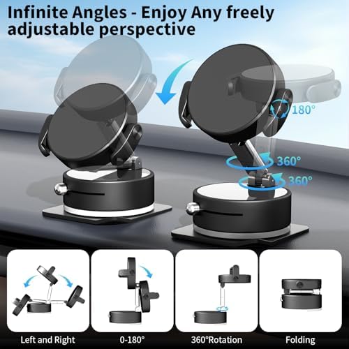 Ultimate 2-in-1 Magnetic Suction Cup Phone Mount for Car & Gym – Versatile Dashboard and Windshield Holder with Foldable Design for Maximum Portability – Perfect for Hands-Free Navigation, Music Control, and Mirror Mounting Solutions – Superior Smartphone Compatibility and Easy Installation