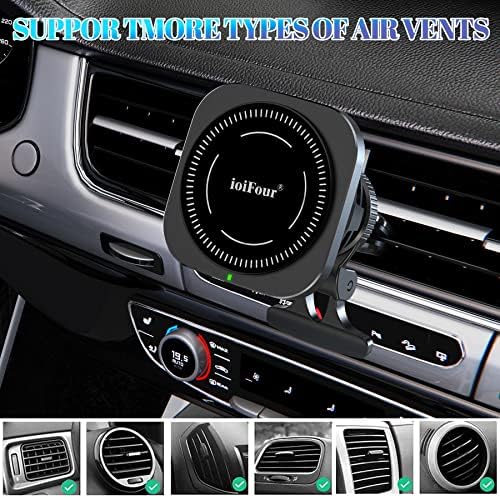 Revolutionary Mag Safe Car Charger with Integrated Cooling Fan – 15 W Fast Wireless Charging Mount for i Phone 16/15/14 Pro Max & Samsung Galaxy S25/S24 Ultra, Magnetic Air Vent Holder for Safe and Efficient Charging on the Go