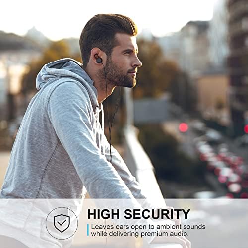 Benjun Premium Open-Ear 3.5 mm Wired Headphones – Lightweight Sport Earbuds with Built-In Microphone for Gaming, Music, and Professional Use – Comfortable, Universal Compatibility with Clear Sound Performance and Tangle-Free Design