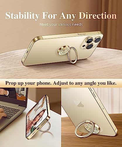 GVIEWIN Stylish Marble Phone Ring Holder with 360° Rotation for Ultimate Grip and Kickstand Functionality – Compatible with i Phone 16 Pro Max, 15 Plus, 14, 13, 12 Series & Galaxy S25/S24 Ultra – Elegant Flowing Sakura Design for Enhanced Safety and Usability