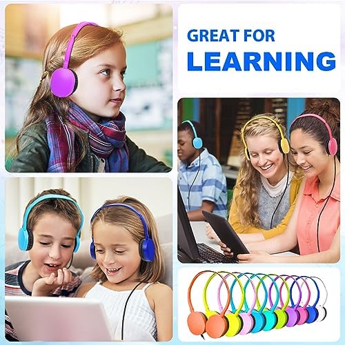 Classroom-Ready 10 Pack Kids Headphones – Ultra-Comfortable & Robust Earbuds for Students, Toddlers, and Teens – Superior Sound Quality & Multi-Device Compatibility – Perfect Headphone Set for Enriching Educational Engagement