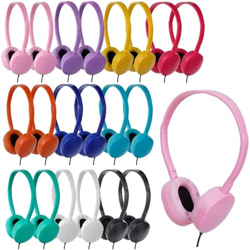 Bulk 15-Pack Kids Headphones for Classroom Learning – Colorful, Durable Earphones for Toddlers, Teens, and Adults – Optimal Audio Solution for School and Home Study Environments with Enhanced Device Compatibility
