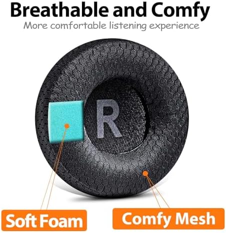 Upgrade Your Jabra REVO Headphones with TRANSTEK Premium Memory Foam Earpads – Luxurious Hybrid Velour for Ultimate Comfort, Effortless Installation, and Exceptional Sound Isolation for Audiophiles and Casual Listeners