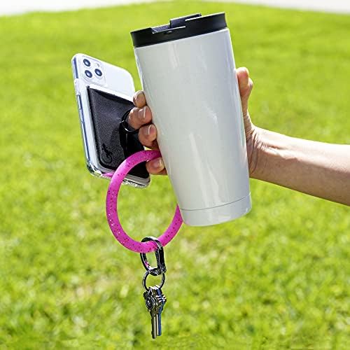 Gecko Universal Phone Ring Wallet – 360° Swivel Grip with Strong Adhesive for Credit Cards and Cash – Enhanced Stability and Comfort for Selfies, Videos, and Everyday Use – Compatible with All Cell Phone Models – Durable, Magnetic Mount Ready – Gray Finish – 90-Day Satisfaction Guarantee