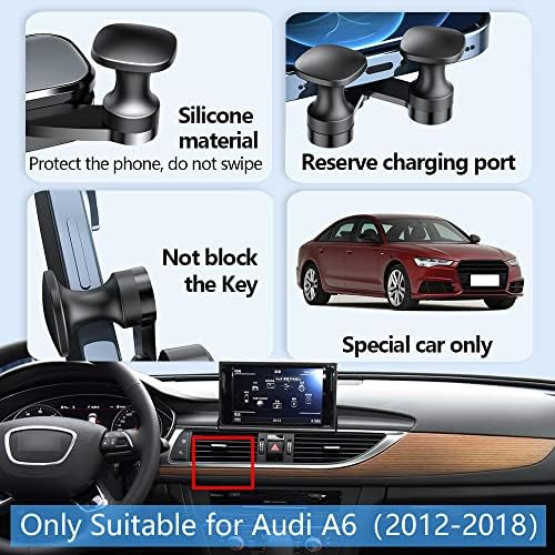 Audi-Compatible UNQIN Car Phone Holder Mount – 360° Rotation Smartphone Bracket for A6, A7, S6, S7, RS6, RS7 & Allroad (2012-2018) – Ultimate Hands-Free Navigation & Stylish Interior Solution – Easy Tool-Free Install, Durable Design, Adjustable Viewing Angles for Enhanced Safety