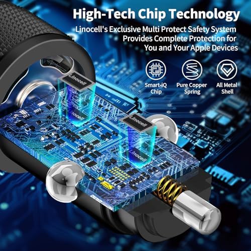 BARMASO 72 W Dual PD Power USB-C Car Charger 2-Pack – MFi Certified Fast Charging Solution for i Phone 16/16 Pro/16 Pro Max & Galaxy S24/S23 – Ultimate Compatibility & Safety Features for On-the-Go Power