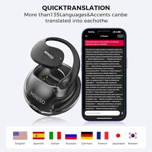 Transform Your Communication Experience with MINISO X15 PRO AI Translation Earbuds – Cutting-Edge Bluetooth 5.4 Open Ear Headphones Offering Seamless Conversations in 148 Languages. Engineered for Adventurers, These IPX5 Waterproof Earbuds Provide Unmatched Durability and Stability in Any Environment. Designed with Secure Earhooks for All-Day Comfort, Revel in Superior Sound Quality Whether Traveling or Engaging in Business Meetings. Harness Advanced AI Technology for Instant Language Translation, Ensuring Crystal Clear Audio and Effortless Connectivity. Ideal for the Modern Traveler, Business Executive, or Language Enthusiast, the MINISO X15 PRO Merges Stylish Design with High Performance. Enjoy Wireless Freedom While Staying Engaged in Every Interaction, Making Your Daily Adventures More Dynamic and Enjoyable. Experience the Ultimate Fusion of Practicality and Elegance with MINISO’s Innovative Earbuds – The Perfect Companion for Forward-Thinking Individuals Seeking a New Level of Communication Excellence.