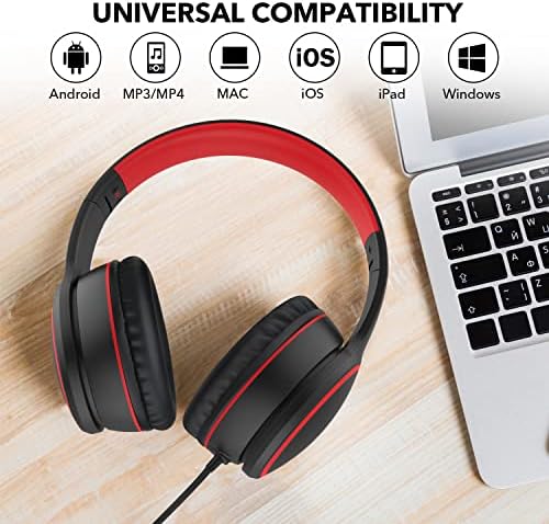 RORSOU R10 Over-Ear Headphones – Lightweight Hi-Fi Stereo Sound with Integrated Microphone for Crisp Bass and Clarity, 1.5 M Tangle-Free Cable, Perfect for Smartphones, Tablets, and PCs – Ultimate Comfort and Portable Design for Music Lovers on the Move